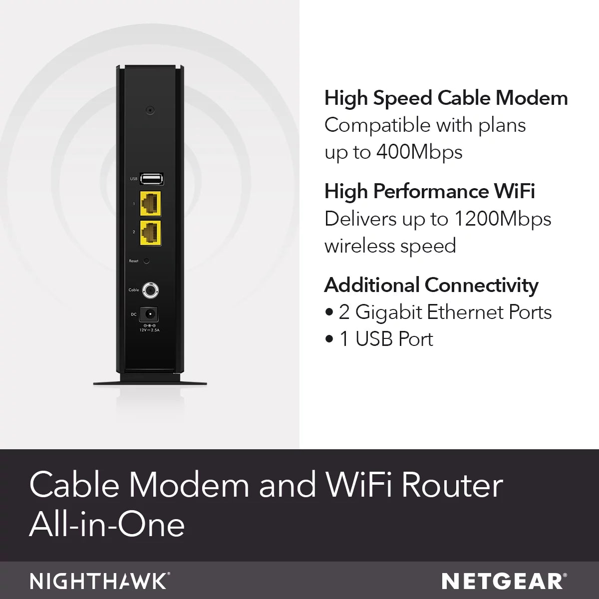 AC1200 DOCSIS 3.0 Cable Modem + WiFi Router P74835