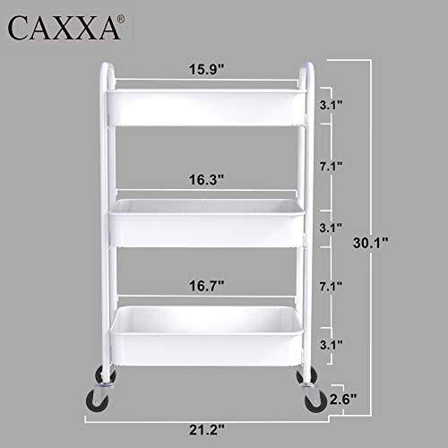 White 3-Tier Rolling Metal Utility Cart N906