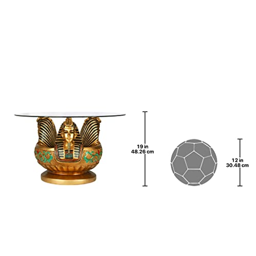 Three Heads of Tutankhamen Egyptian Coffee Cocktail Table, 31 Inch F2102