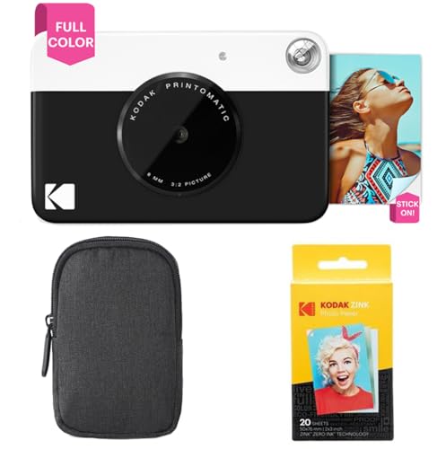Full-Color Instant Print Camera Starter Bundle with Carrying Case and 20pk Photo Paper Y8176