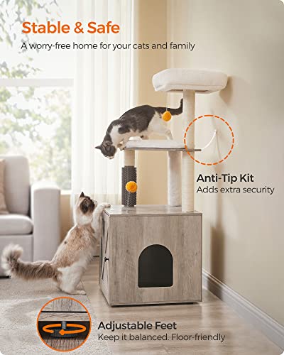 Cat Tree with Litter Box Enclosure Q774