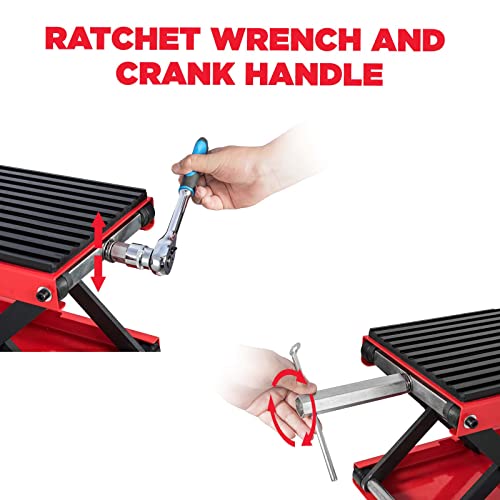 1200 LBS Steel Motorcycle Lift Scissor Jack with Wide Deck F774