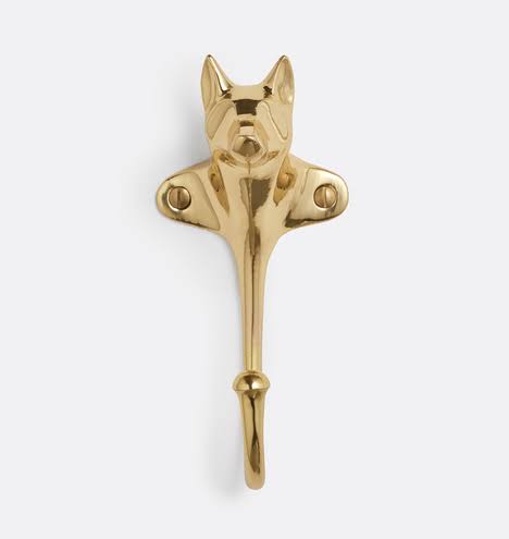 Cast Brass Dog Hook H761