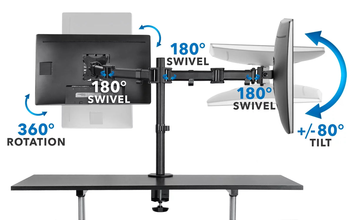 Height Adjustable Standing Desk with Dual Monitor Mount R162