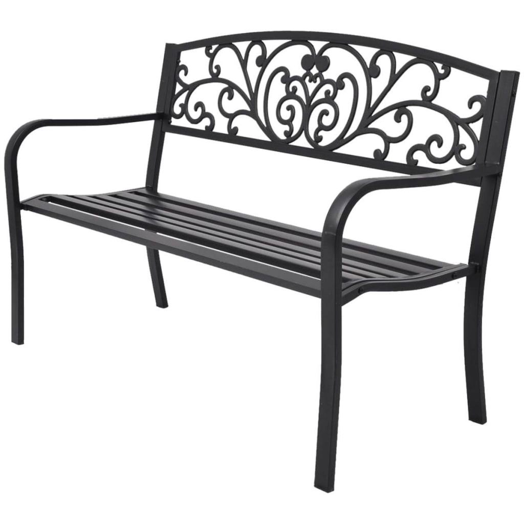 Black Cast Iron Garden Bench E55639