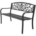 Black Cast Iron Garden Bench E55639