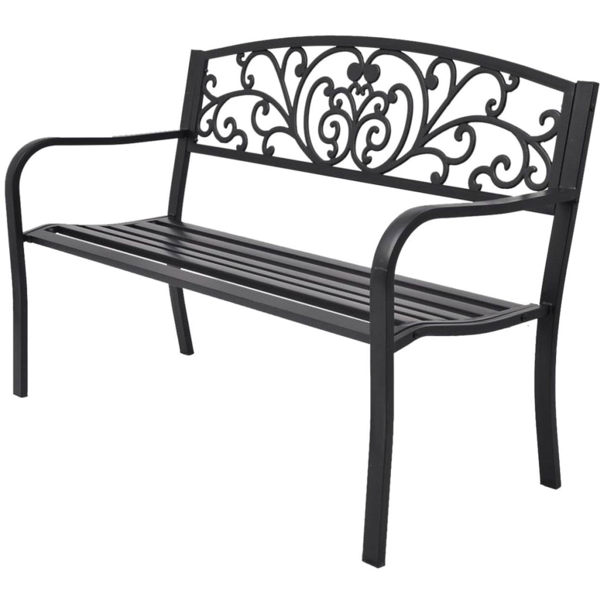Black Cast Iron Garden Bench E55639