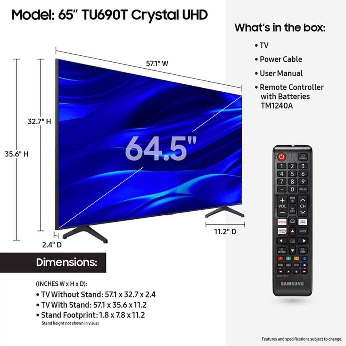 65 Class Crystal UHD 4K Smart Television R8171