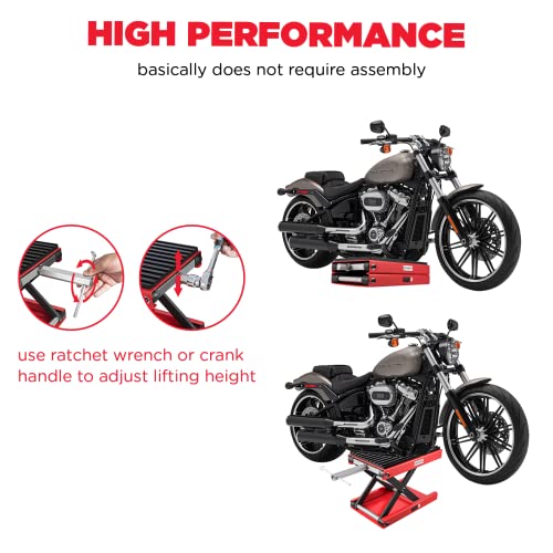 1200 LBS Steel Motorcycle Lift Scissor Jack with Wide Deck F774