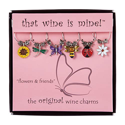 Multicolor Set of 6 Wine Charms F537510