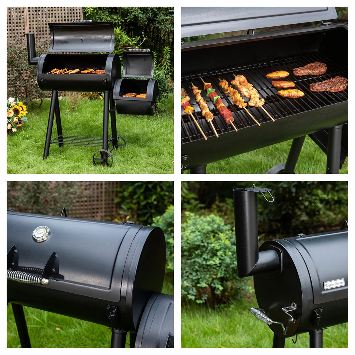 28'' Charcoal Grill with Offset Smoker S937226