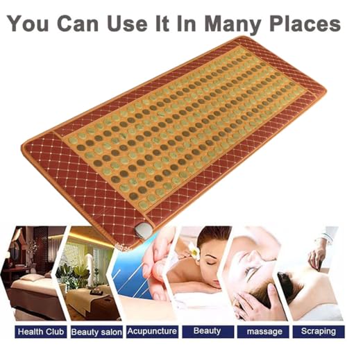 Large Heating Pad Far Infrared Stone Natural Jade Tourmaline Cushion Massager Mat 70x190cm E793254