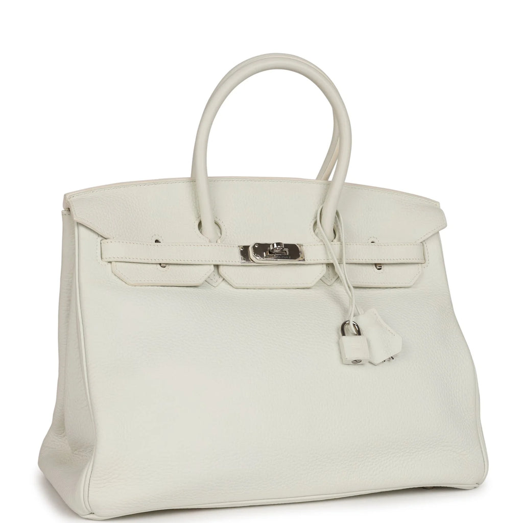 White Togo Leather Handbag T9175