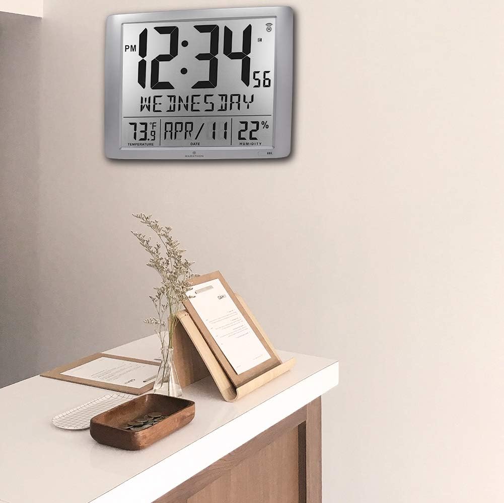 Silver 20 Inch Wall Clock with 6.5 Inch Numbers S54990
