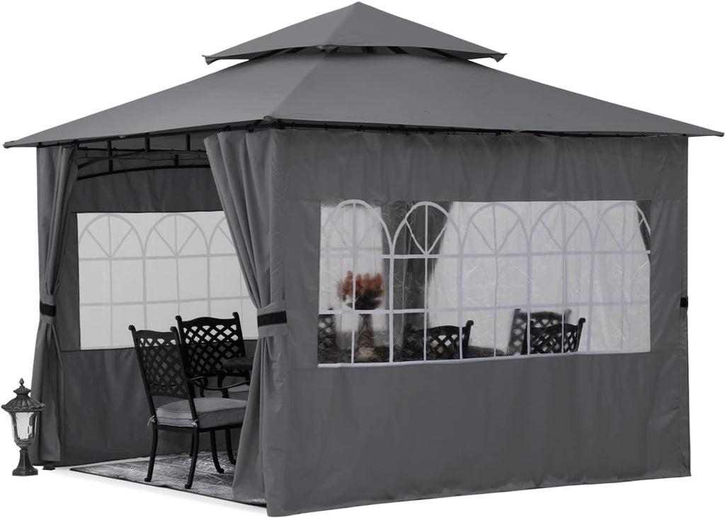 10’x10’ Winter Gazebo with Sidewalls and Church Window C59416