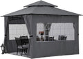 10’x10’ Winter Gazebo with Sidewalls and Church Window C59416