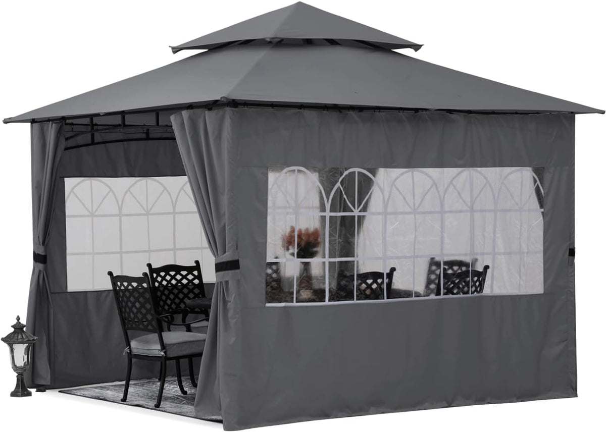 10’x10’ Winter Gazebo with Sidewalls and Church Window C59416