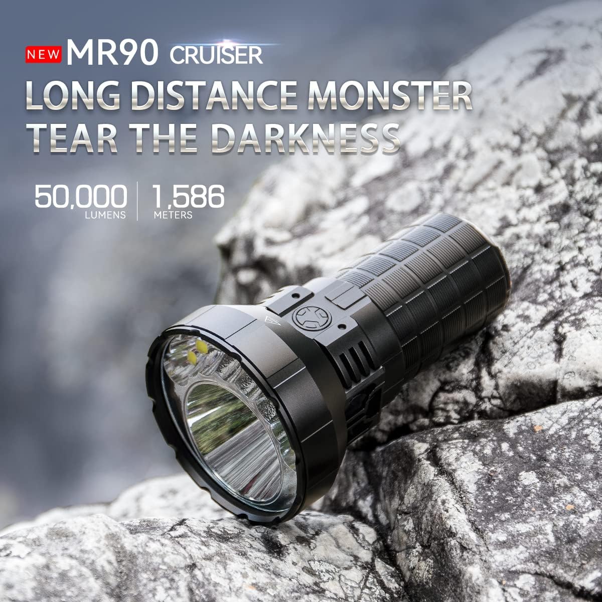 Rechargeable Flashlight 50000 Lumens with Cree XHP 70.2 LEDs A4891
