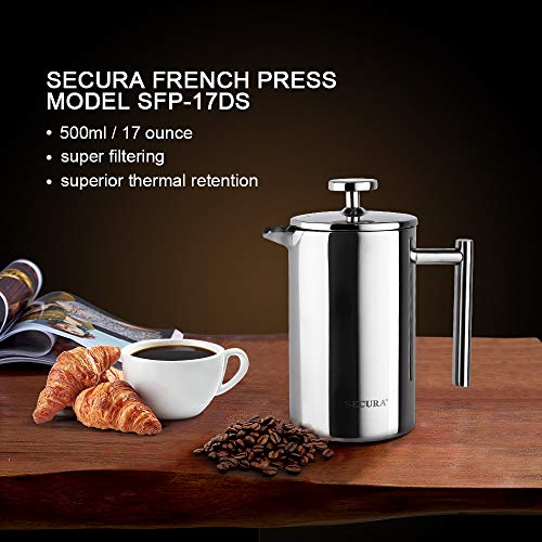 34oz Stainless Steel French Press Coffee Maker O312