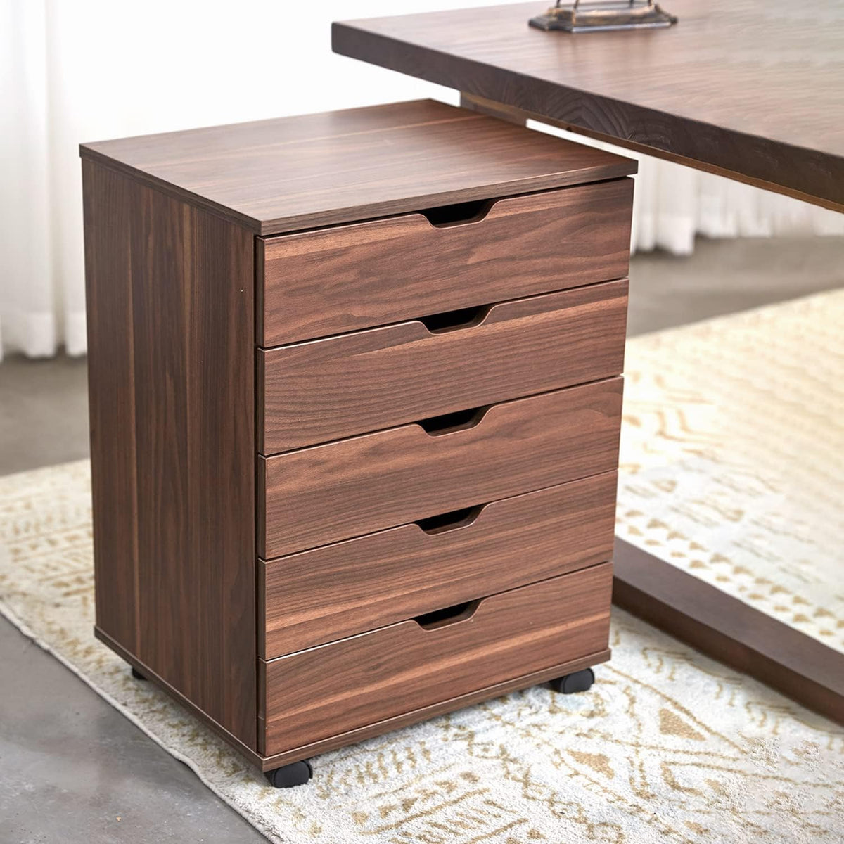 White 5 Drawer File Cabinet with Casters Z2673