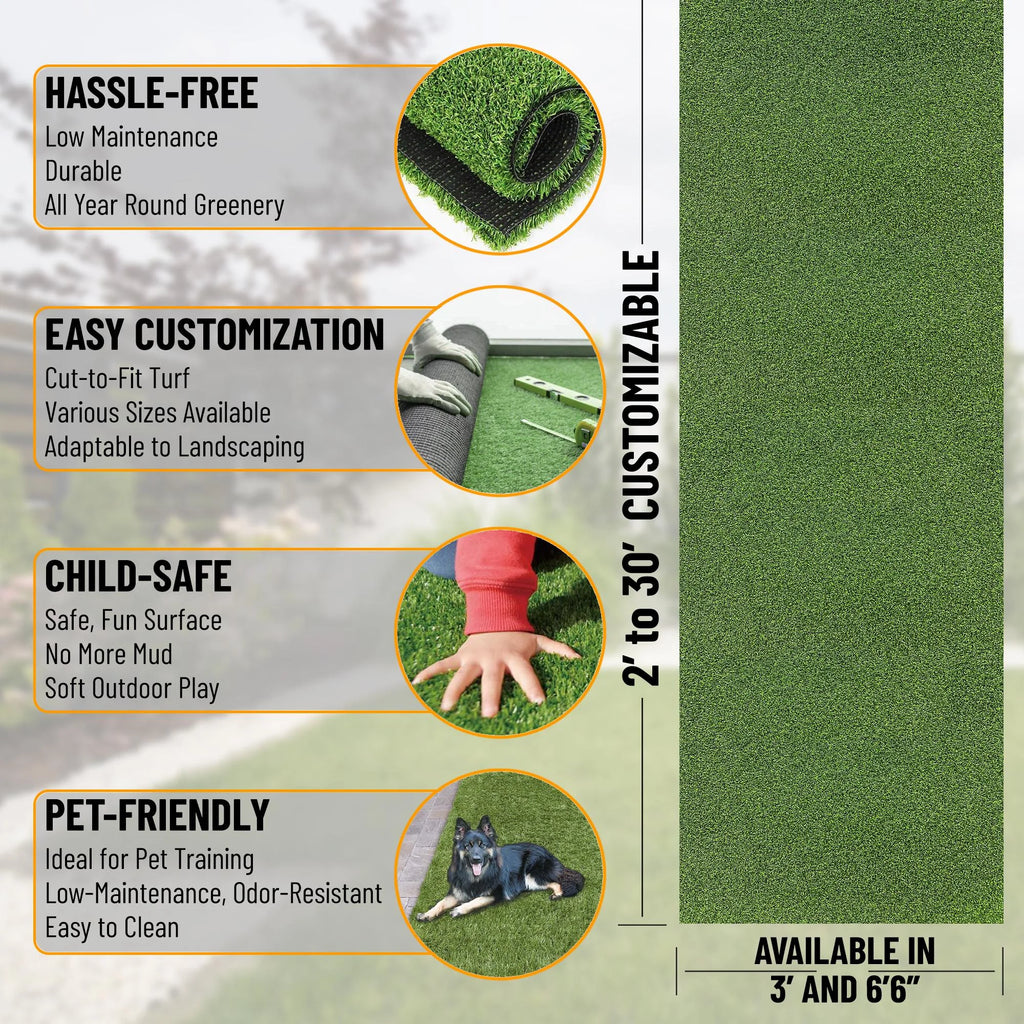 6'6" x 28' Green Artificial Turf Golf Hitting Mat U619261