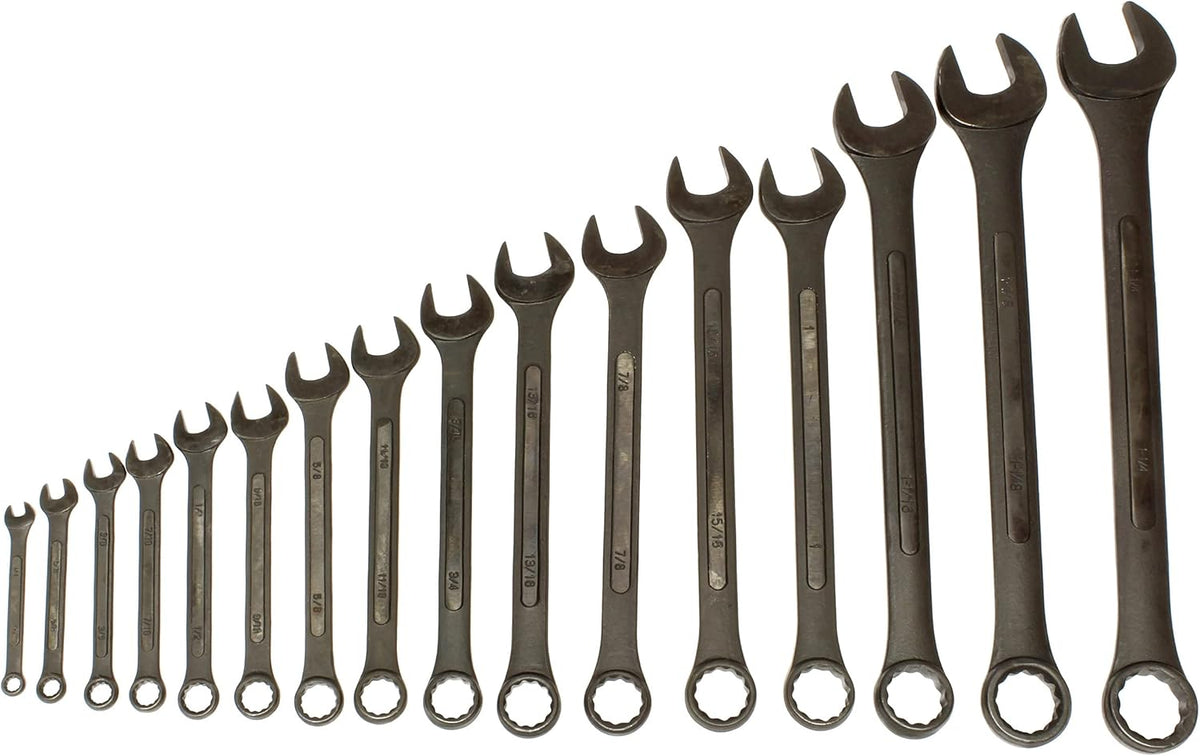 16 Pc SAE Combination Wrench Set with Roll Up Pouch Y535