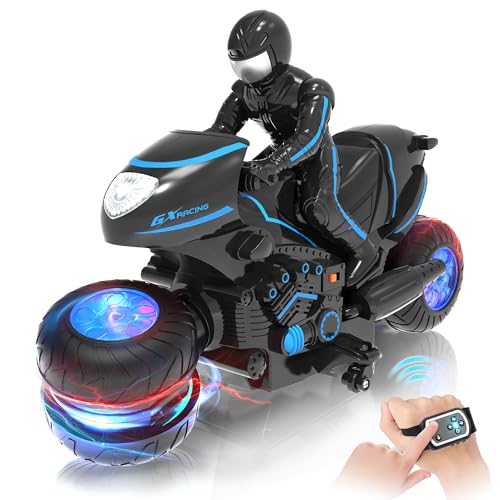 Remote Control Motorcycle Toys with RGB Wheels Lights U144639