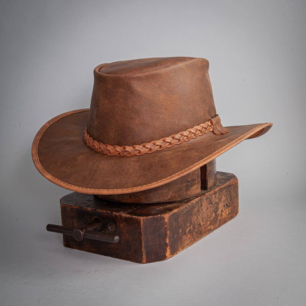 Brown Leather Bomber Hat L15865