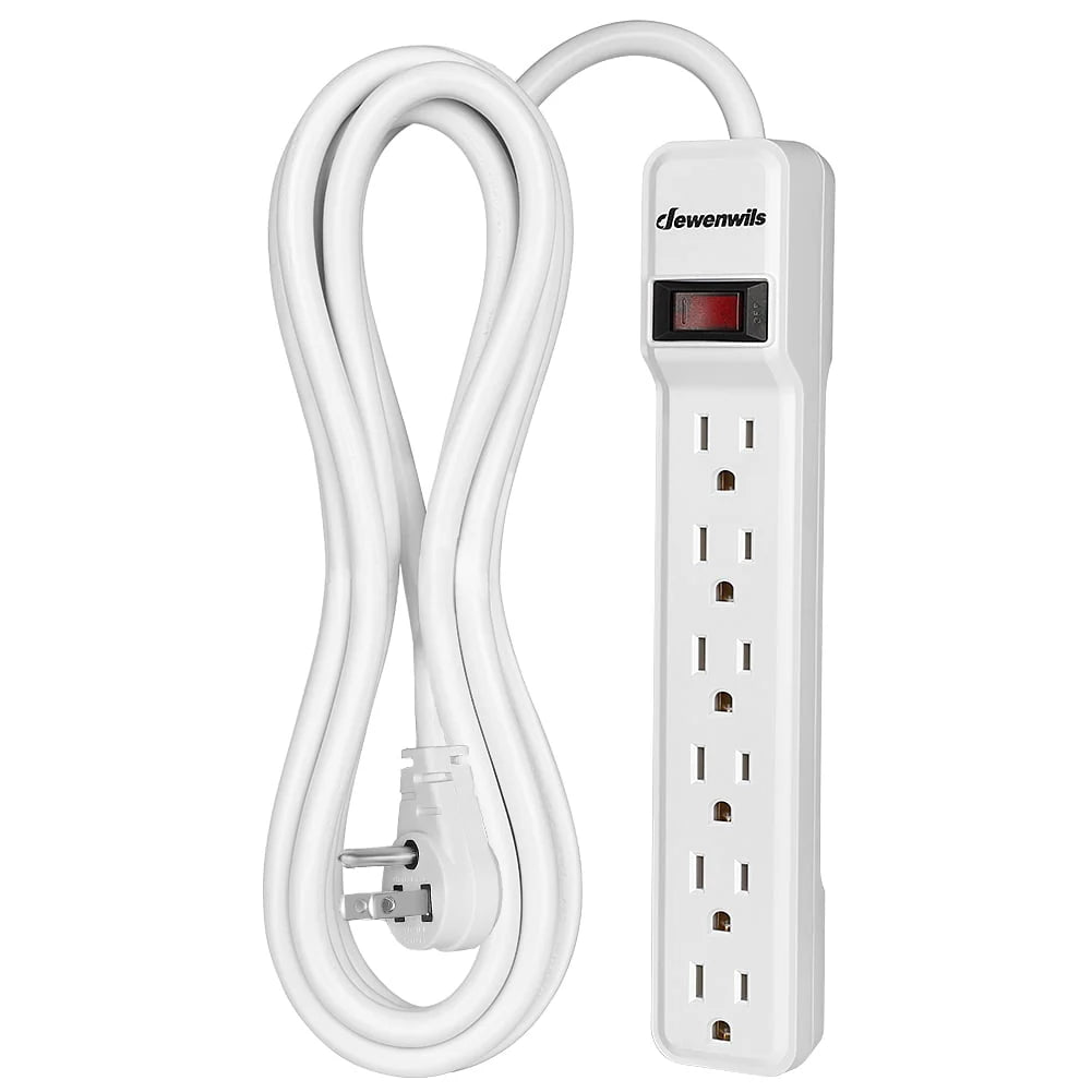 6-Outlet Surge Protector Power Strip with 10ft Extension Cord, Black S821