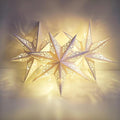 3Pcs Paper Star Lanterns 7 Pointed Hanging Decorations 17.71inch C6980