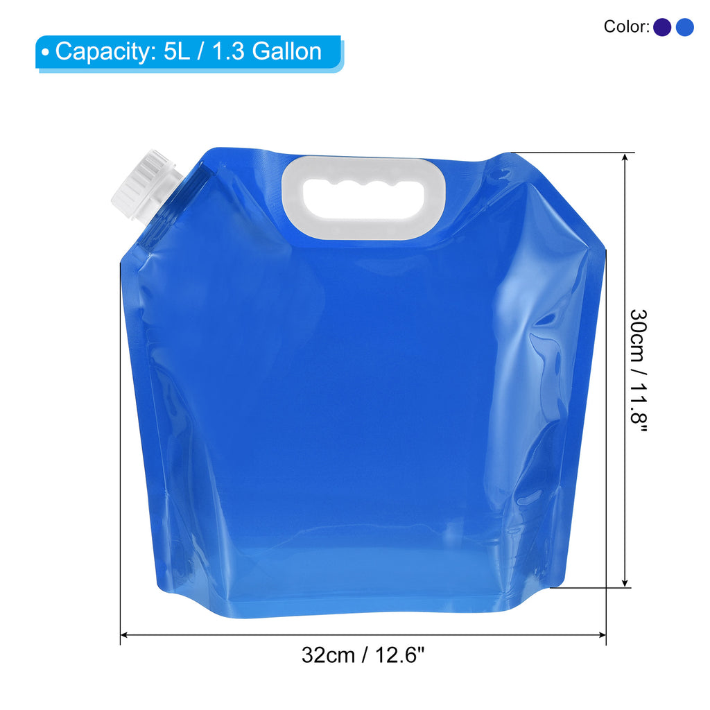 6 Pack Blue & Light Blue Collapsible Water Container Jug W624