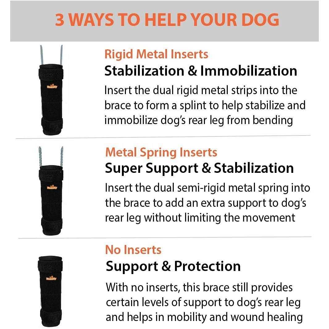 3-in-1 Long Rear Leg Support Dog Splint Braces X835