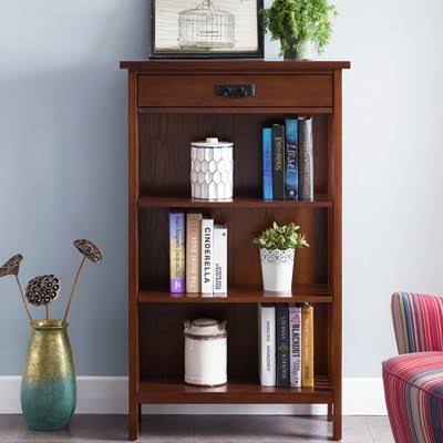 Brown Slatted Bookcase F124042