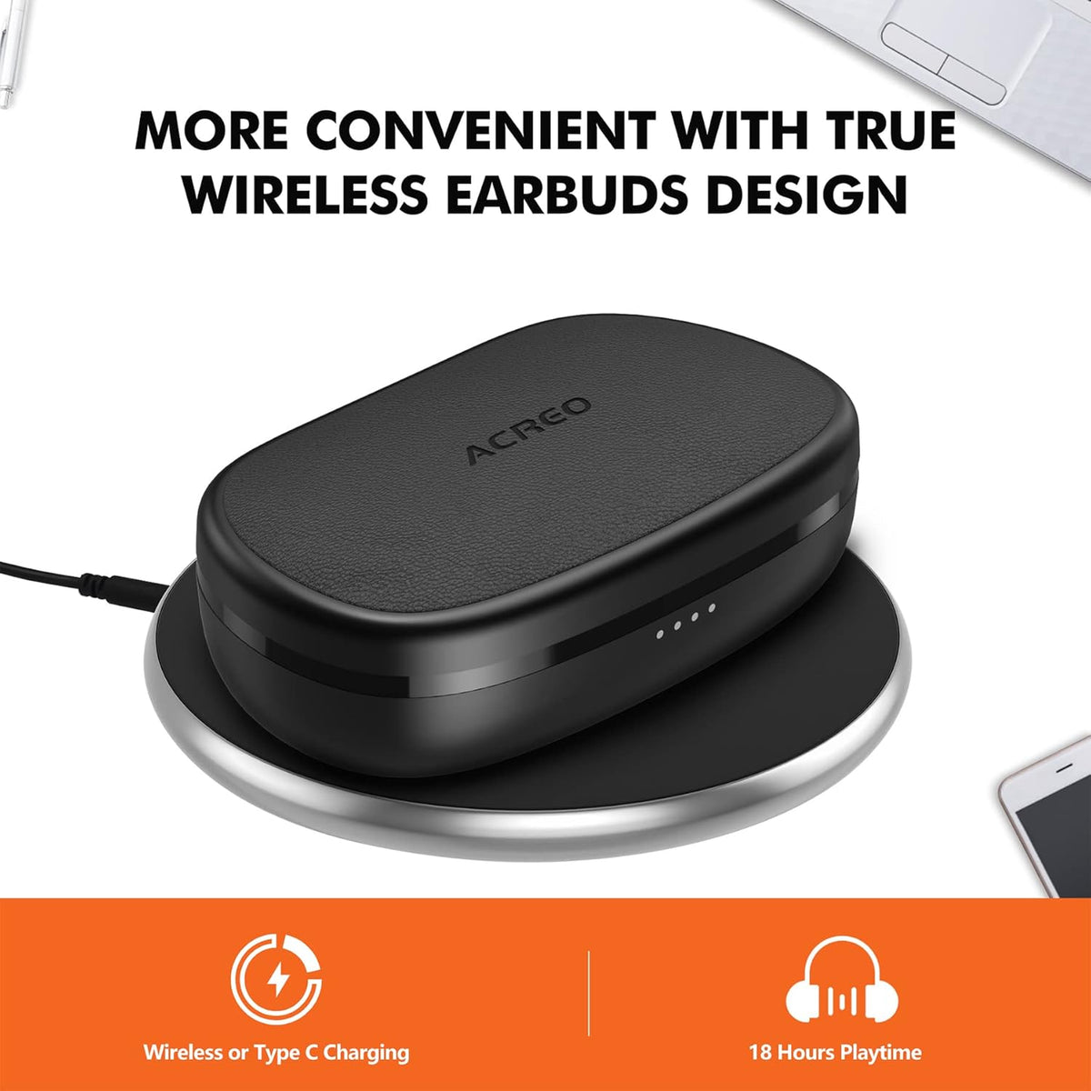 Open Ear Wireless Earbuds with Earhooks, 18 Hours Playtime, IPX7 Waterproof F226