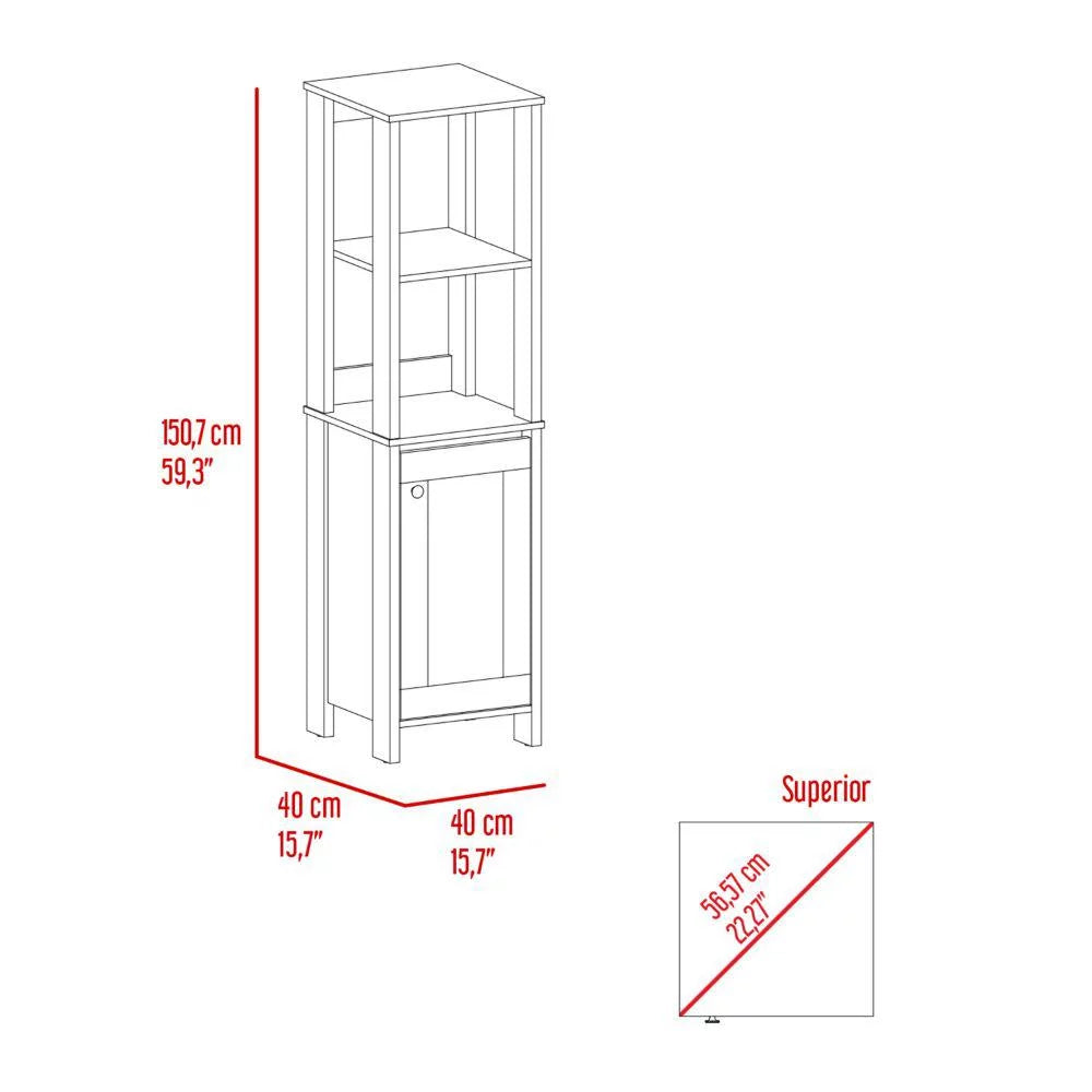 Light Oak & White Single Door Cabinet G592