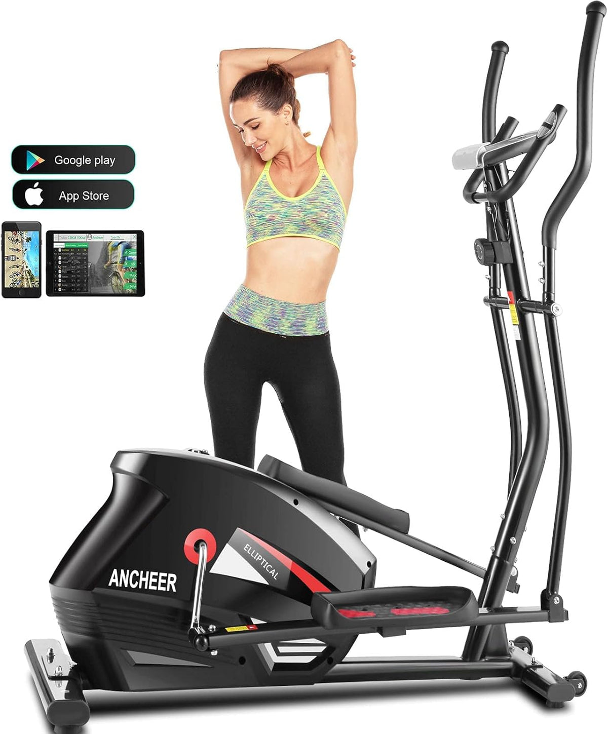 Elliptical Cross Trainer Machine with 10-Level Resistance and LCD Monitor X752