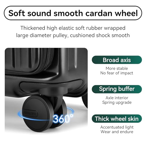 Expandable Hardside Carry On Luggage with Wheels, Tsa Lock, Jade cyan E881571
