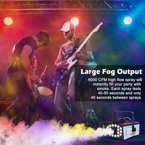 1200W Fog Machine with 18 LED Lights and Remote F9669