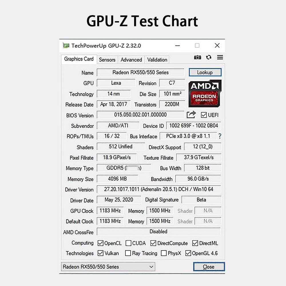 Graphics Card 4GB GDDR5 128Bit 6000MHz VGA HDMI DVI-D O529