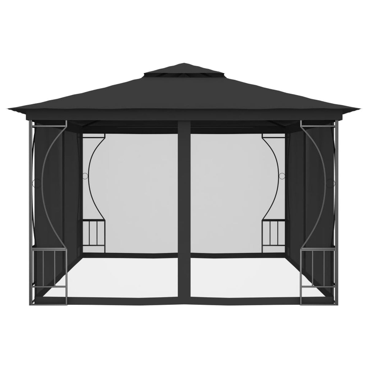 9.8'x13.1'x8.7' Anthracite Gazebo with Nets C21982