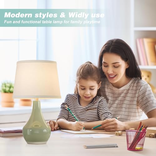 Modern Ceramic Table Lamps Set of 2 Grey Q642