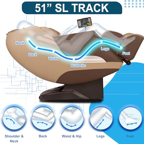 3D Massage Chair Full Body Zero Gravity Shiatsu Recliner with Heating SL Track C6084