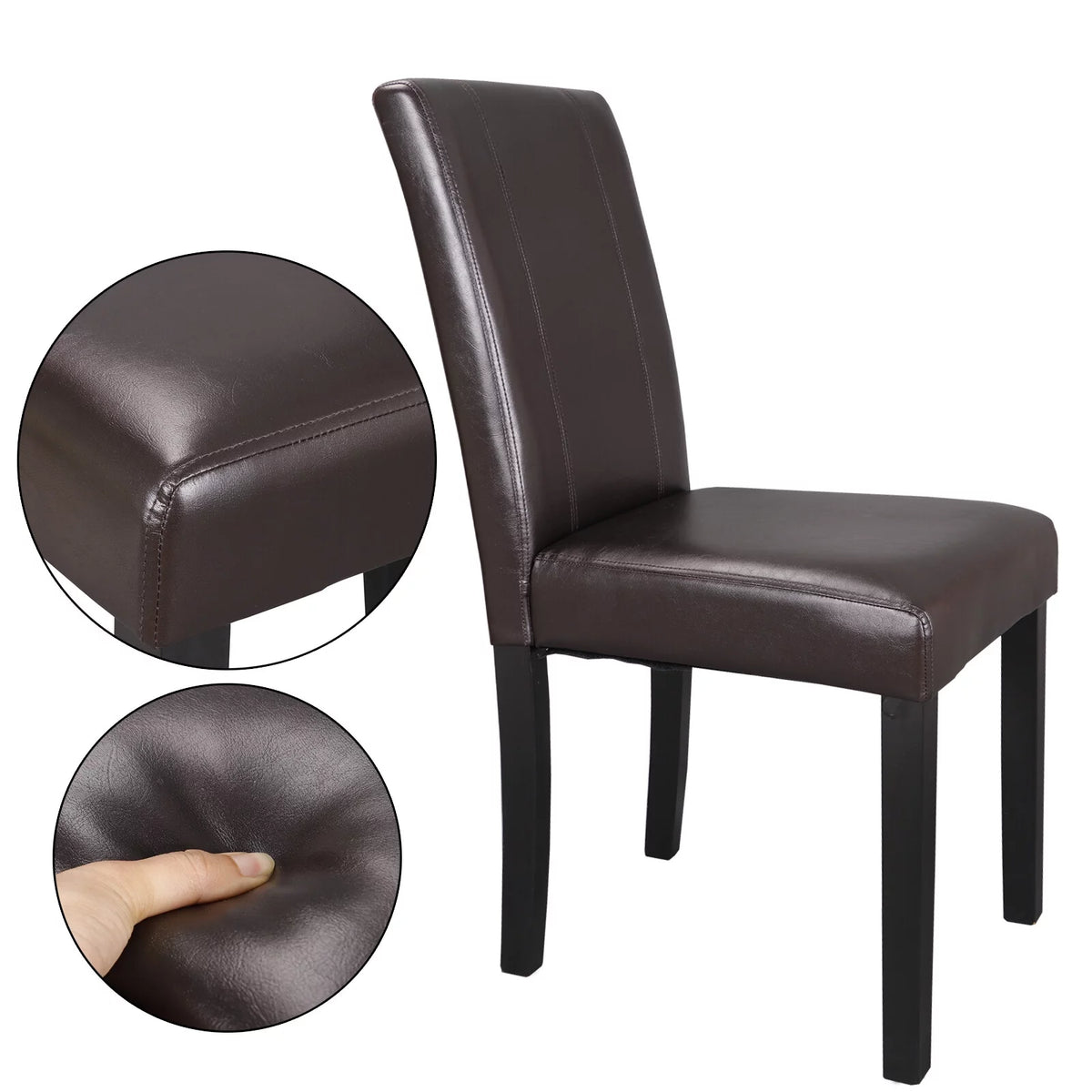 2 Pack Brown Leather Dining Chair C98055