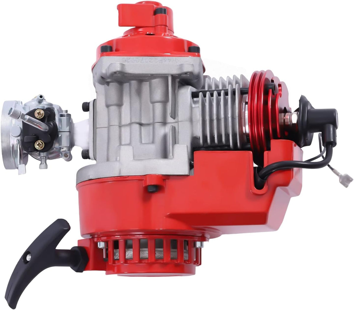 49CC 2 Stroke Gas Powered Engine Motor Single Cylinder Air-cooled Pull Start 6 Teeth Red T655