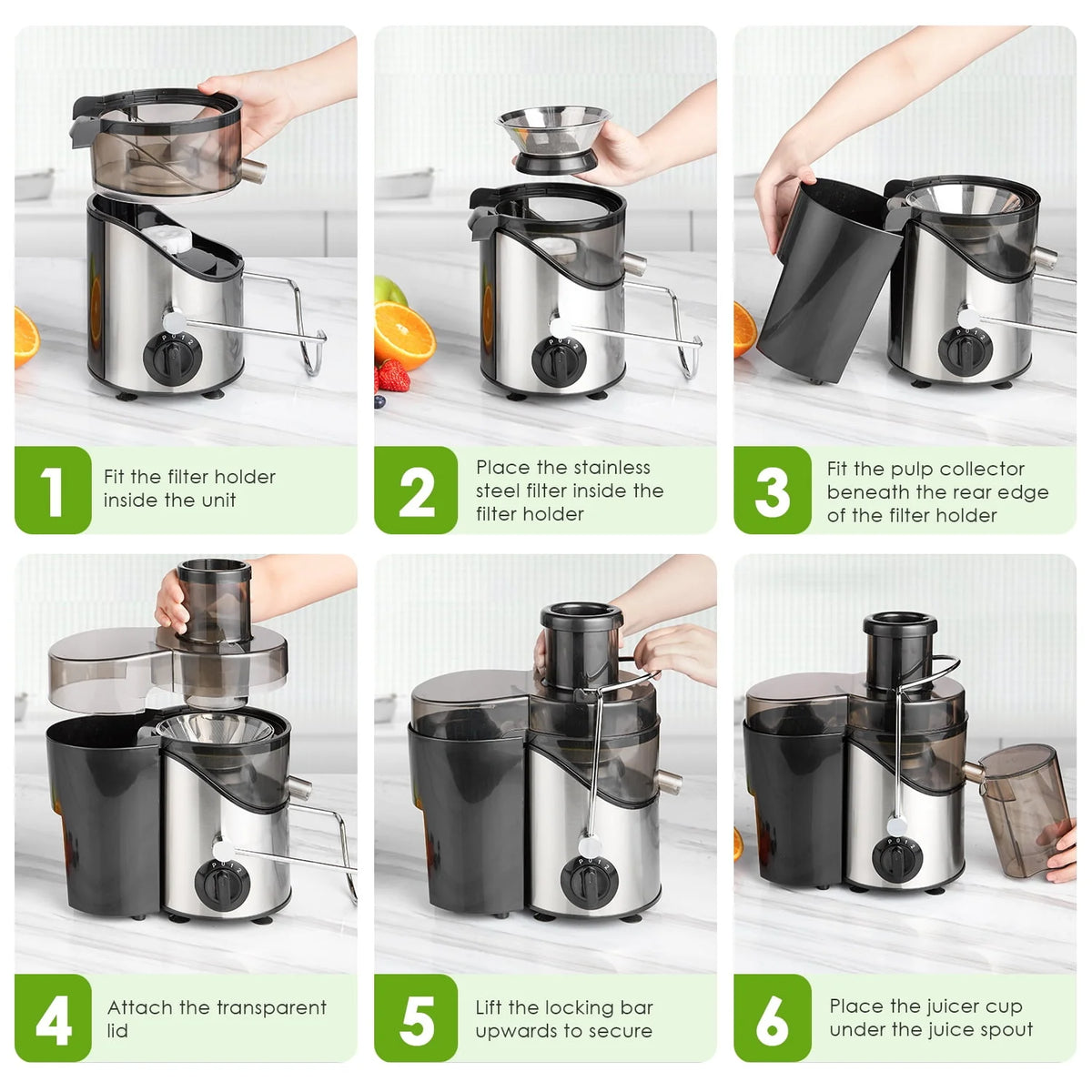 Juicer Extractor 3 Speeds Stainless Steel BPA Free I98210