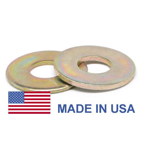 1/2 inch Grade 8 Flat Washer Medium Carbon Steel Yellow Zinc Plated D760