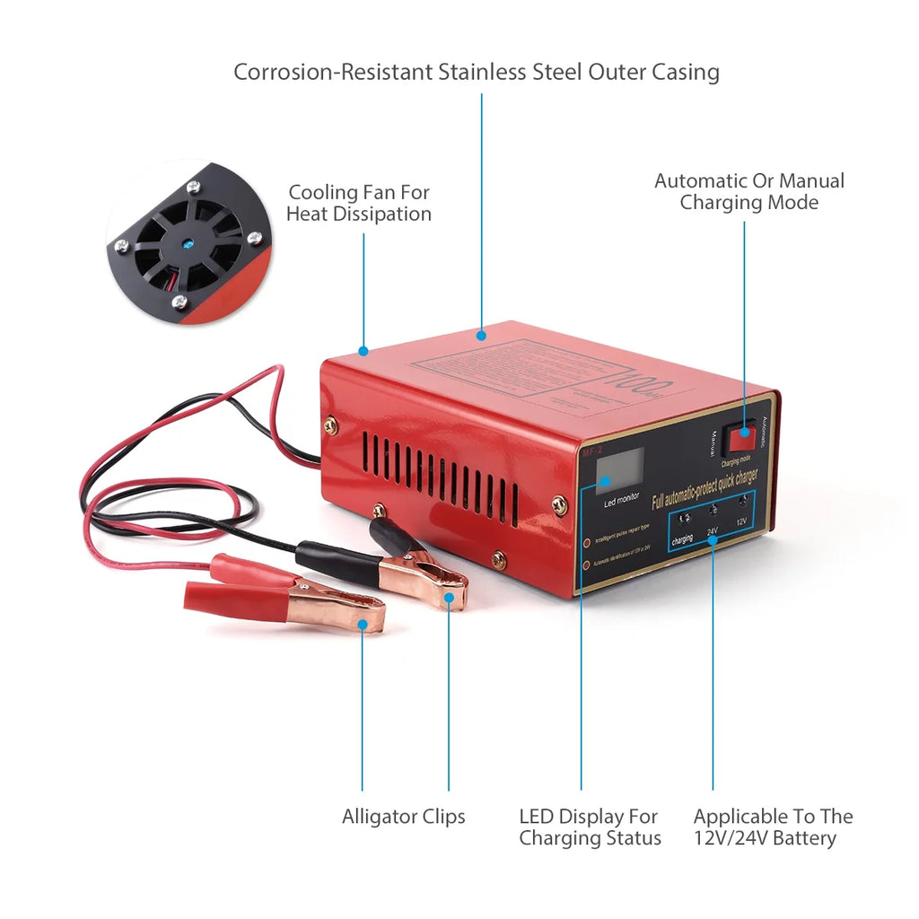 12V/24V Automatic Car Battery Charger B3952
