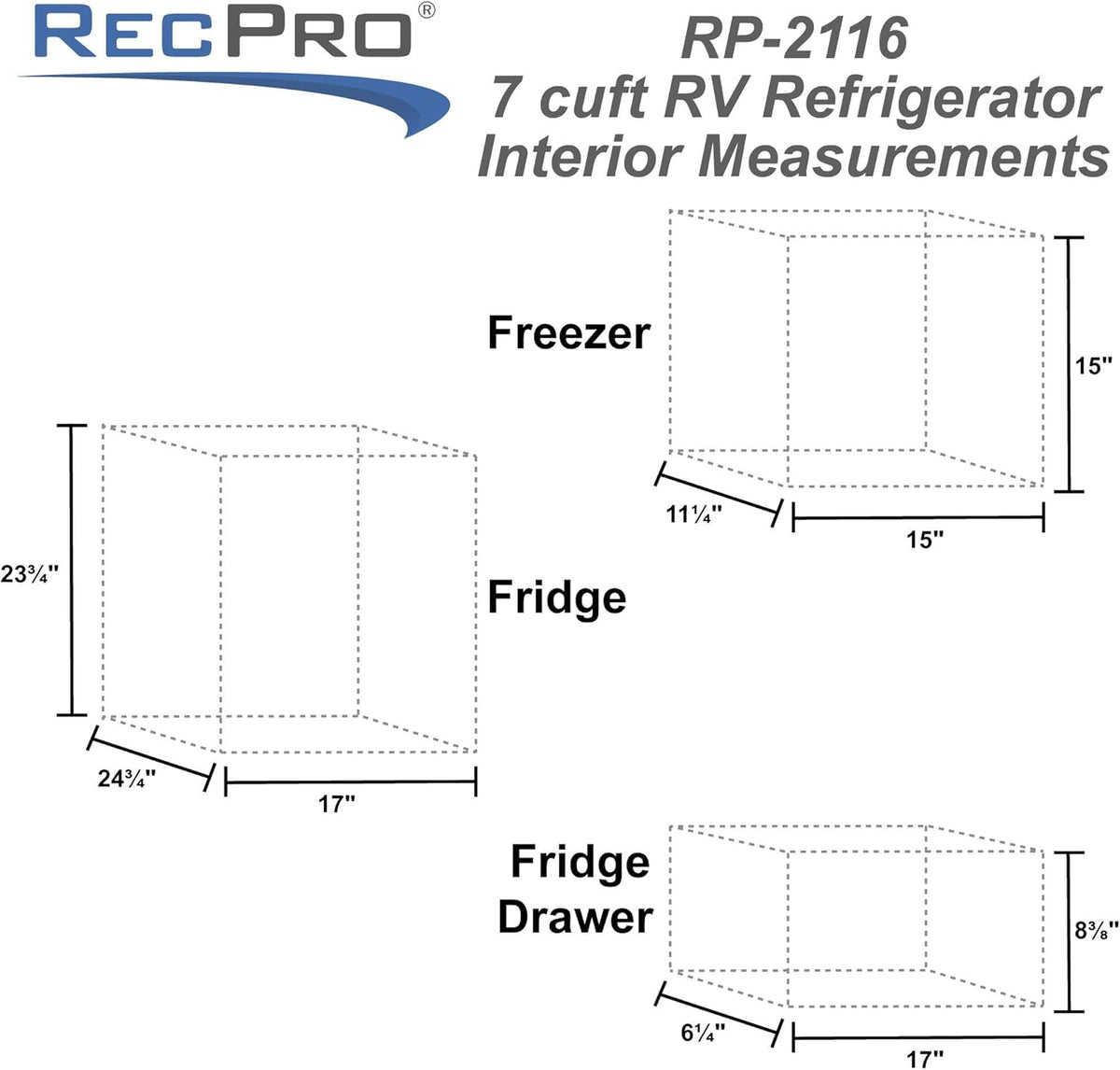 7 Cubic Feet 12-Volt Stainless Steel RV Refrigerator W491