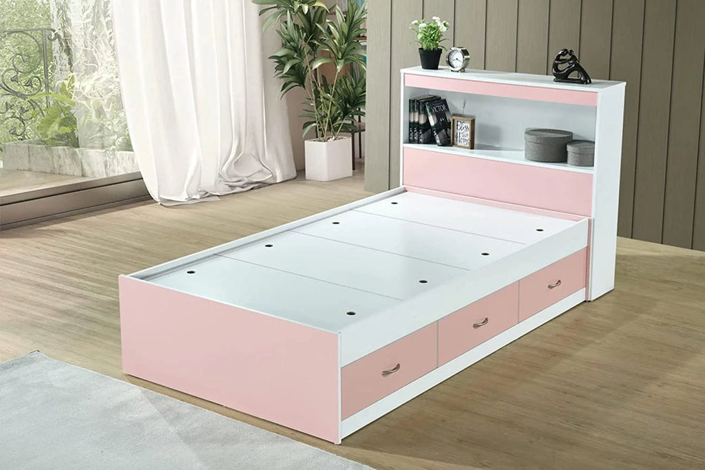 Twin-Size Captain Bed with 3-Drawers and Headboard in Mahogany S8513