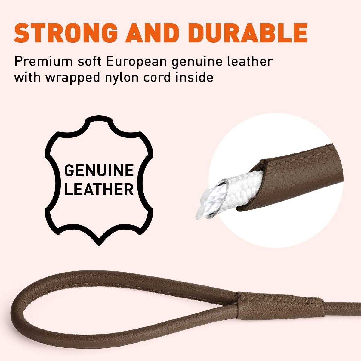 Soft Leather Round Leash V45941